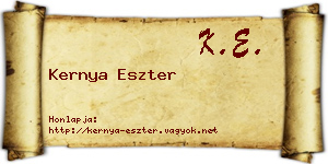 Kernya Eszter névjegykártya